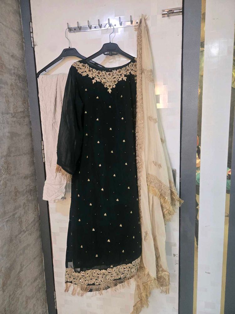 Elegant Black Kurta Set with Dupatta