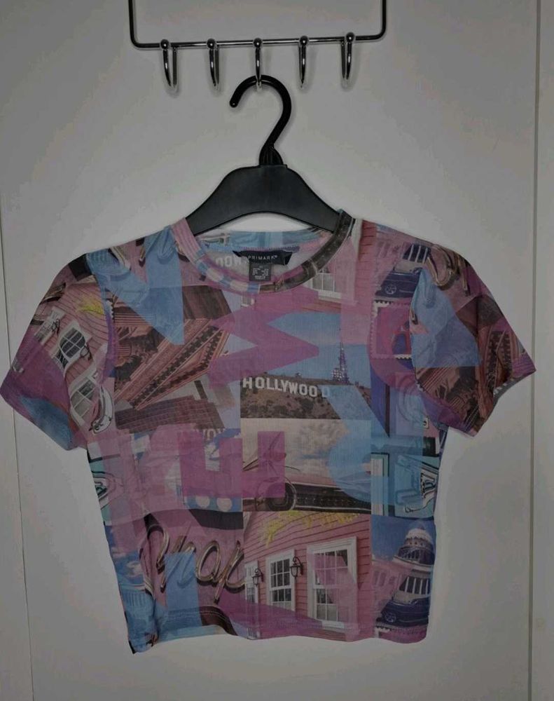 Funky Graphic Print Crop Top