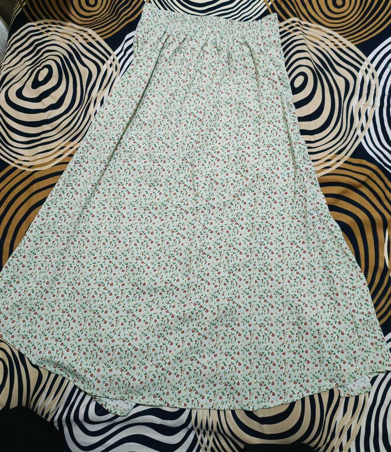 Boho Floral Print Maxi Skirt