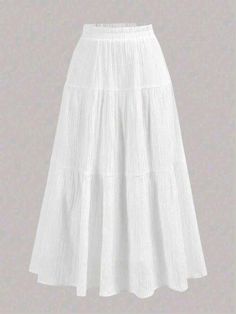 White Tiered Maxi Skirt