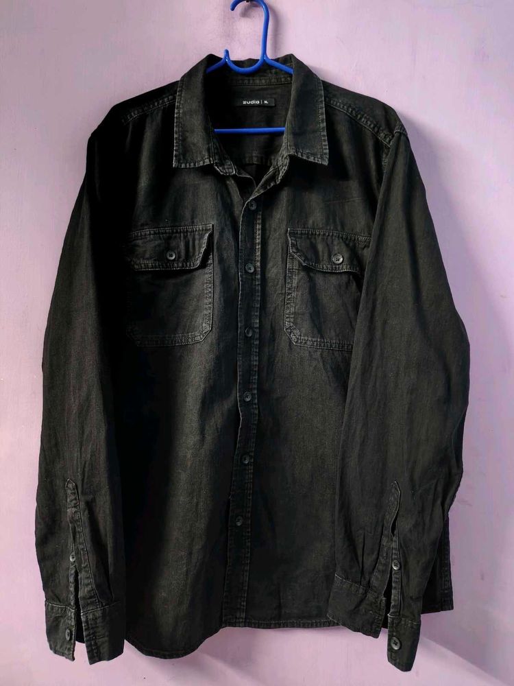 Zudio Black Denim Shirt