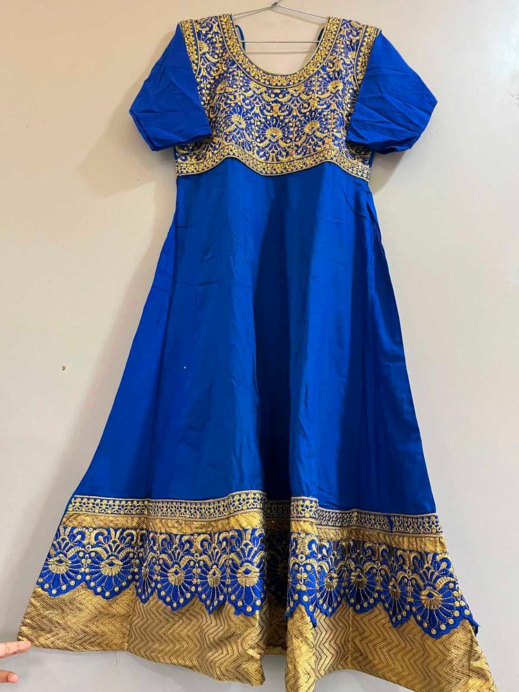 Royal Blue Embroidered gown