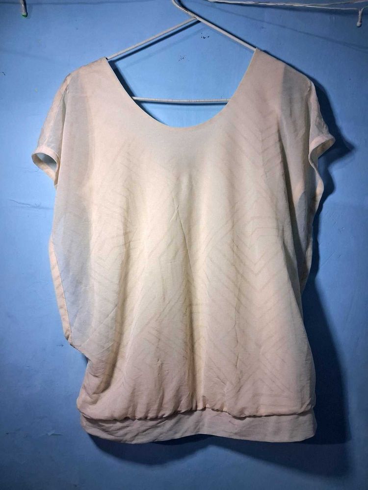 Sheer Batwing Sleeve Top