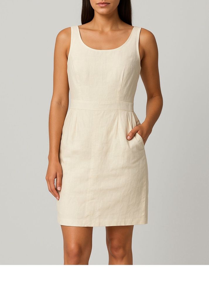 Cream Linen Mini Dress