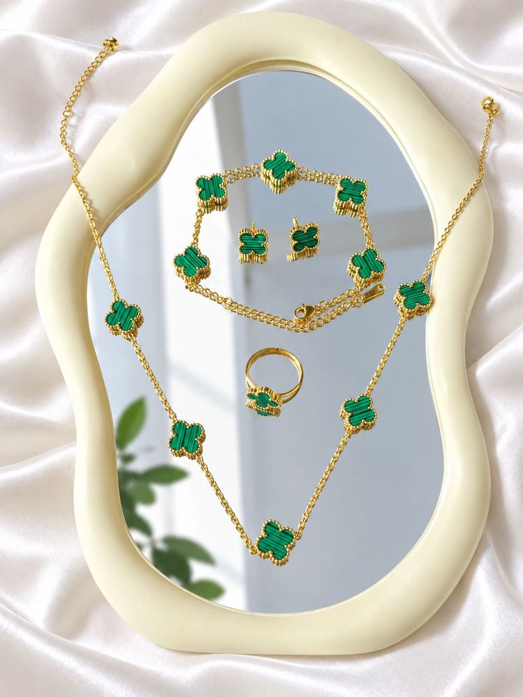 Elegant Clover Necklace, Bracelet , Ring&amp; studs  S