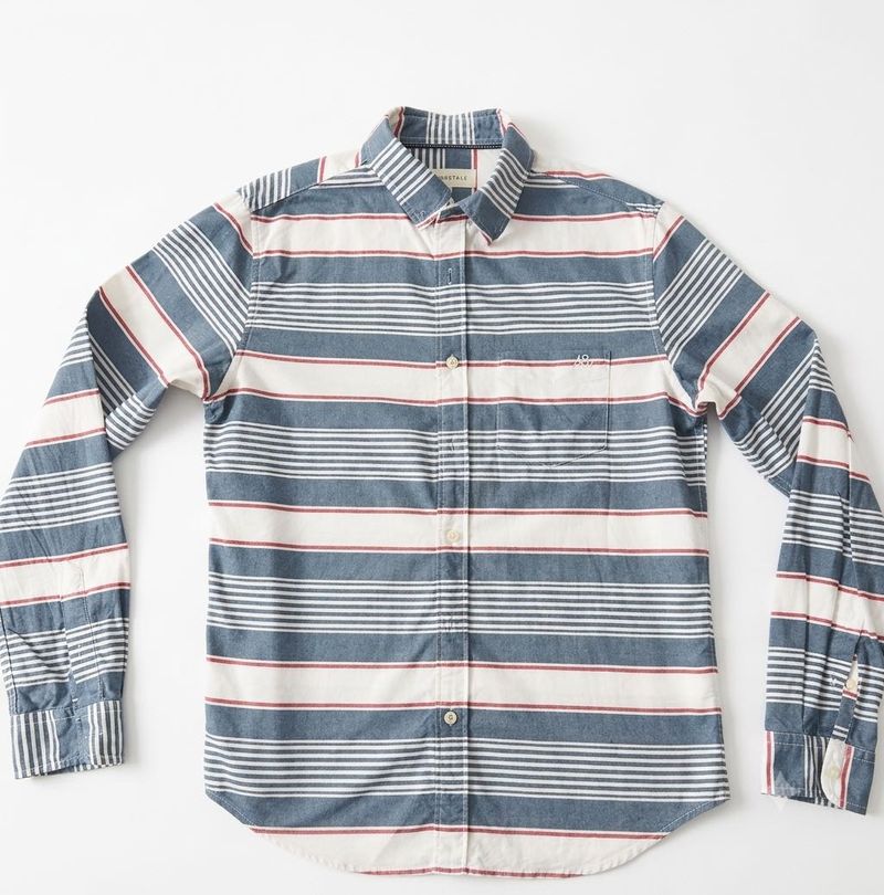 Aeropostale Striped Button-Down Casual Shirt
