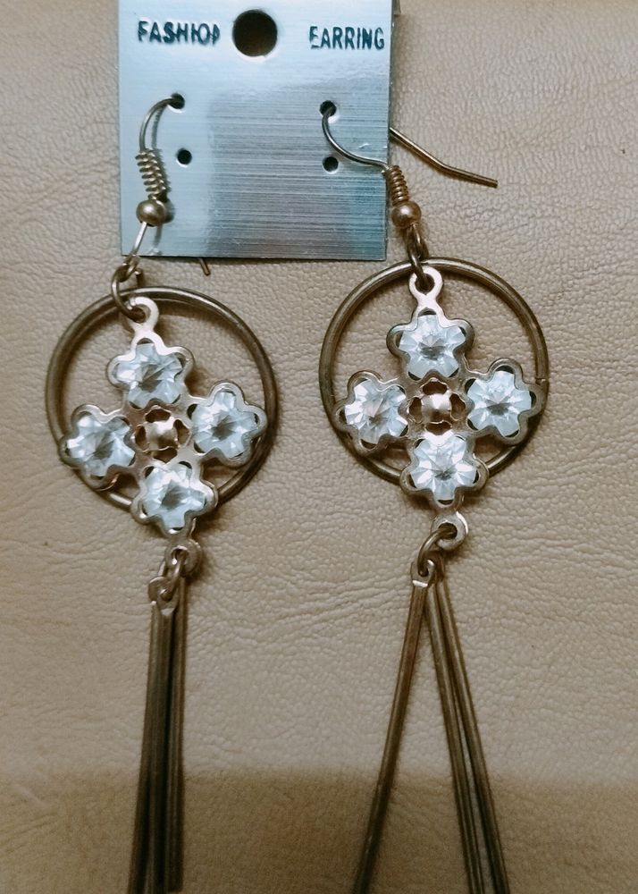 Vintage Flower Circle Drop Earrings
