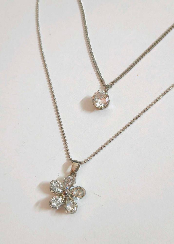 Flower Crystal Necklace &amp; Bracelet NEW UNUSED 🆕