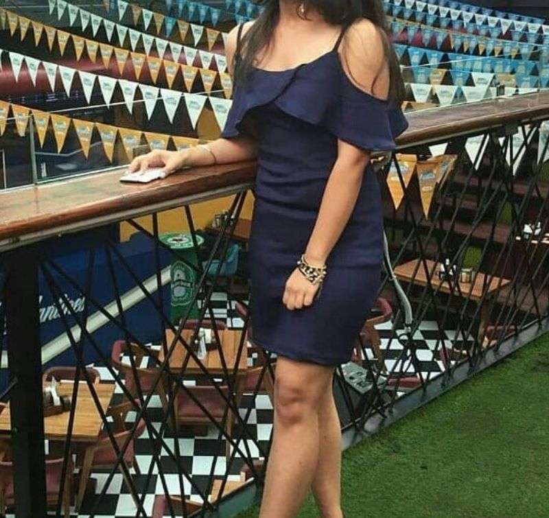 Navy Blue Cold Shoulder Dress