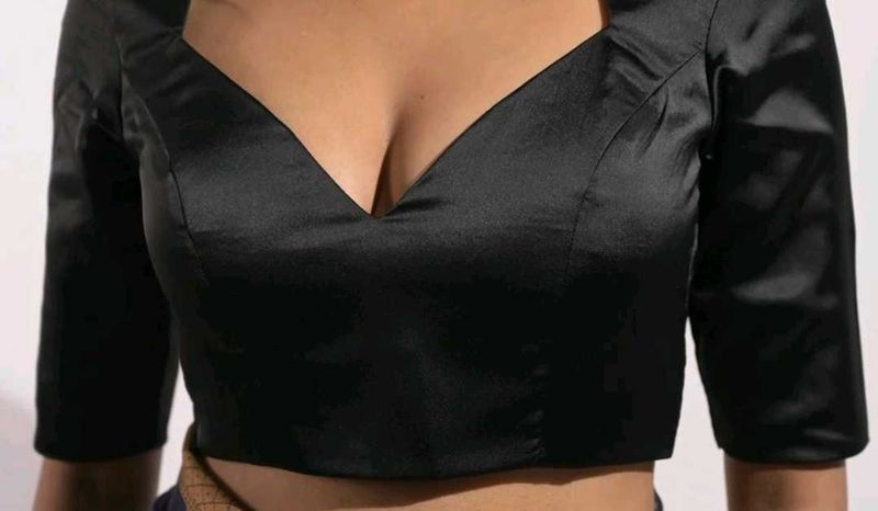 Elegant Black Satin Blouse