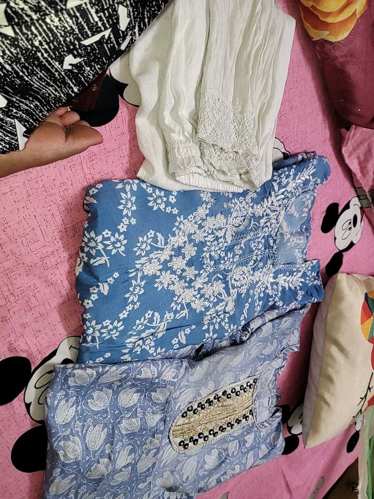 Nayra cut Printed Kurta and one embroidered