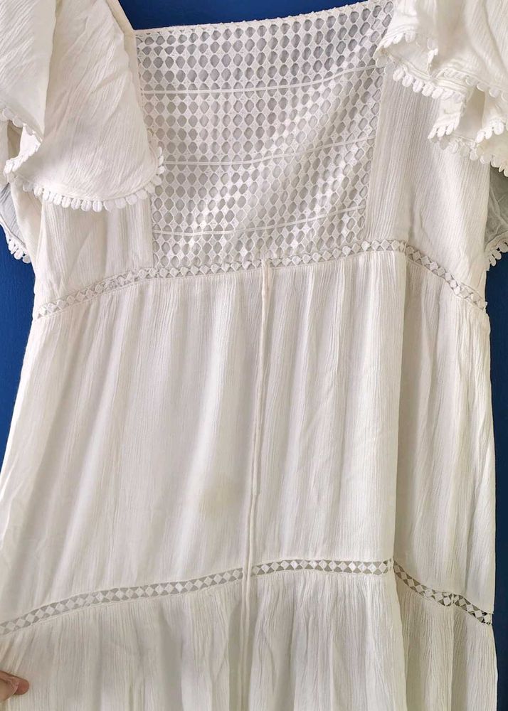 Boho Lace Trim Maxi Dress