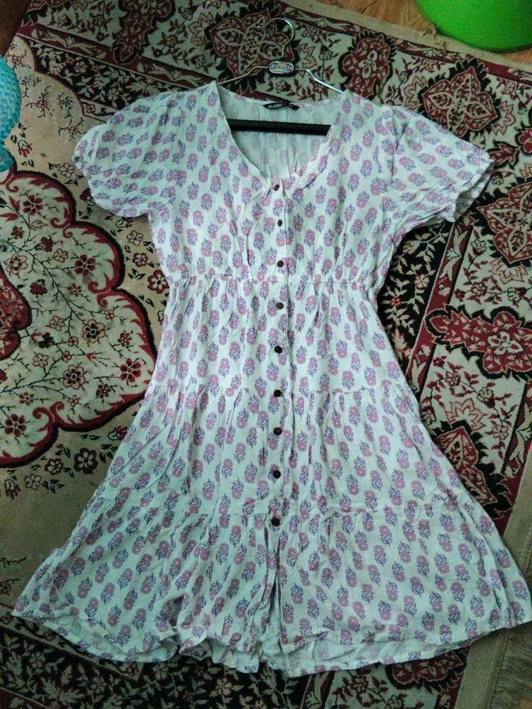 Zudio Boho Floral Print Button-Down Dress