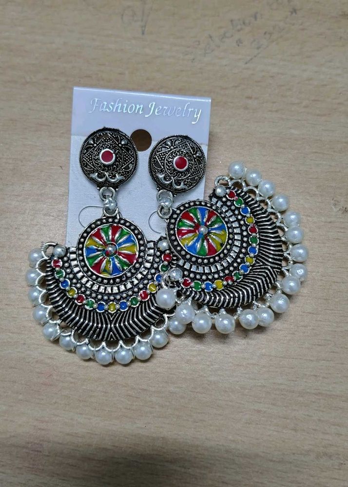 Fashionable Colorful Pearl Drop Earrings jumke bal
