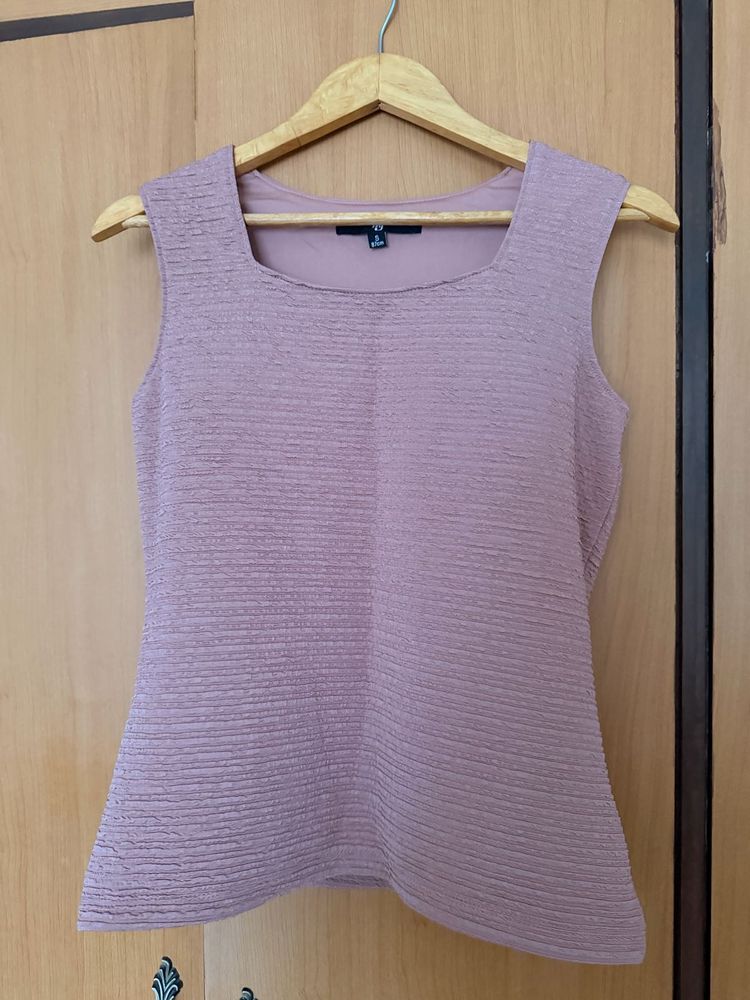 Textured Square Neck Sleeveless Top