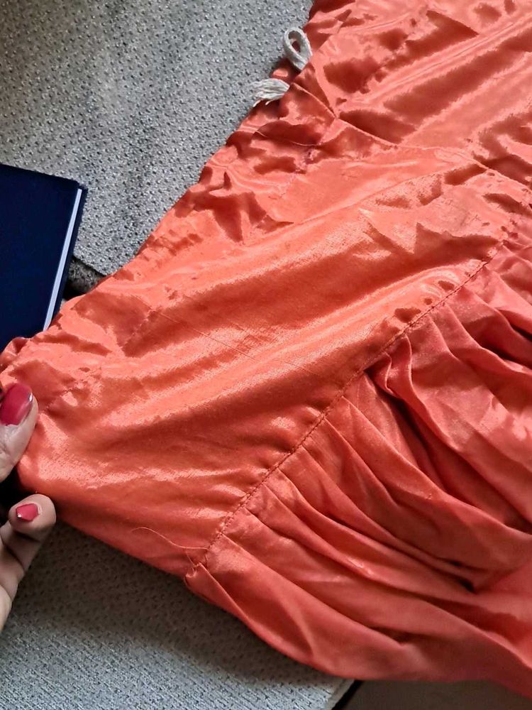 Silky Orange vibrant Patiala Salwar