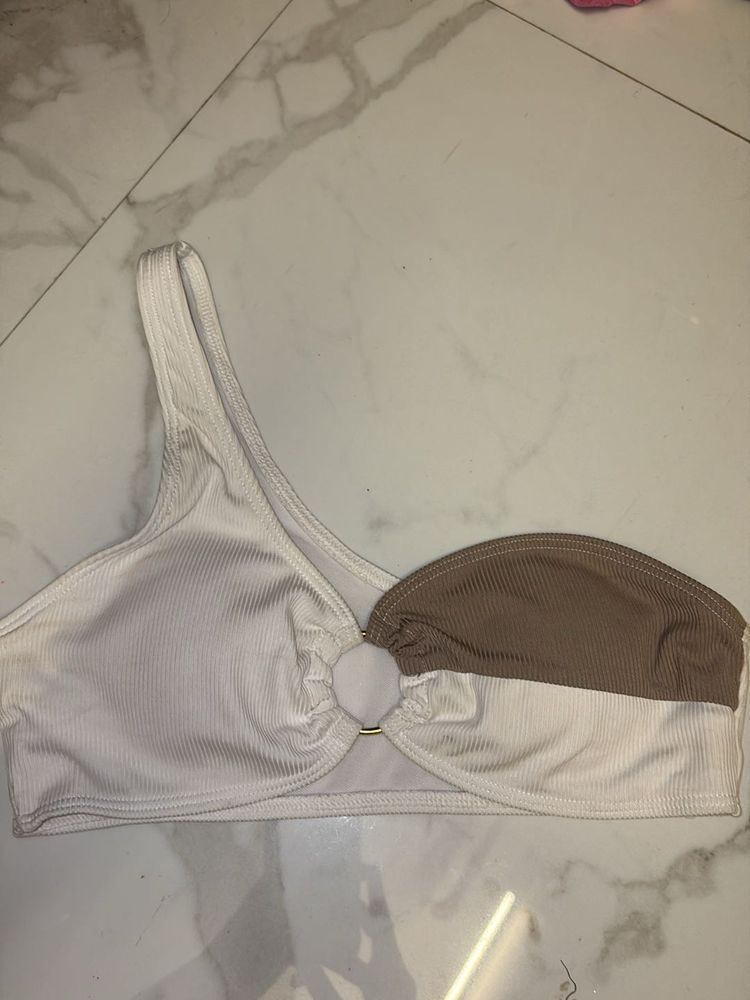 Colorblock Ring Detail Bikini Top