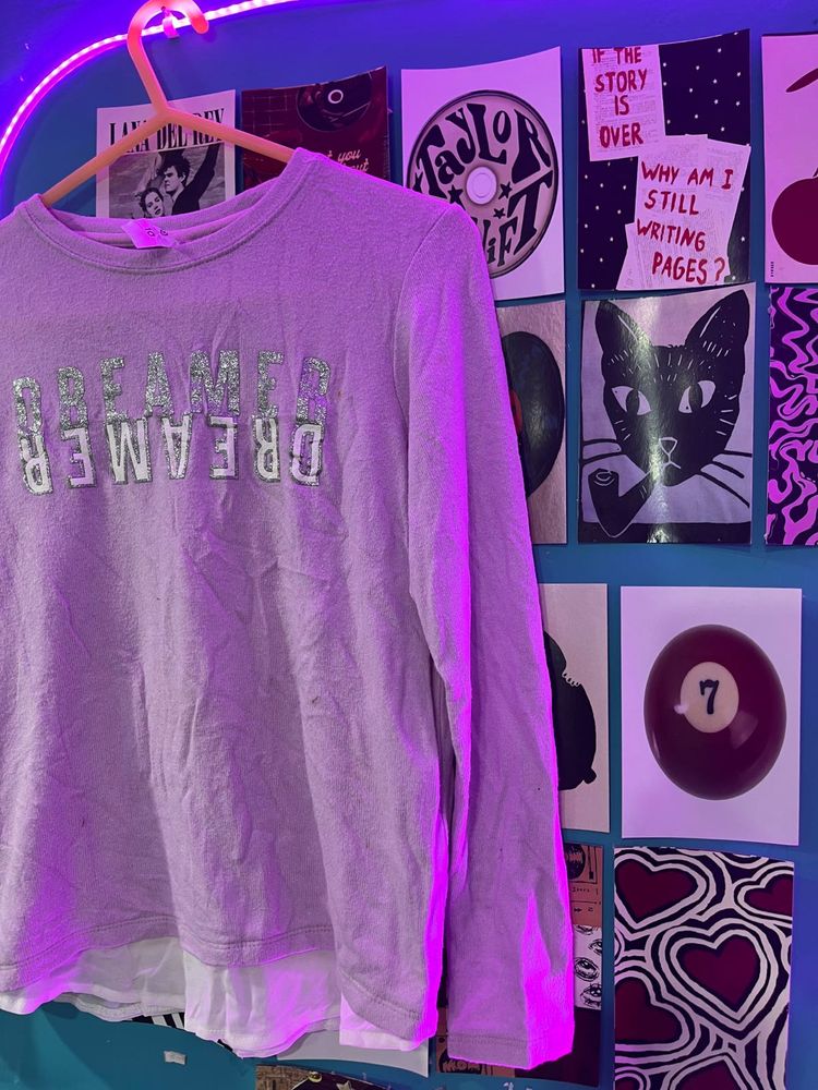 Cute "Dreamer" Graphic Long Sleeve Tee