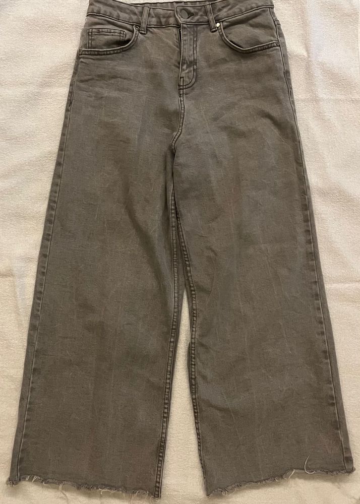 Grey Wide Leg/flared Jeans