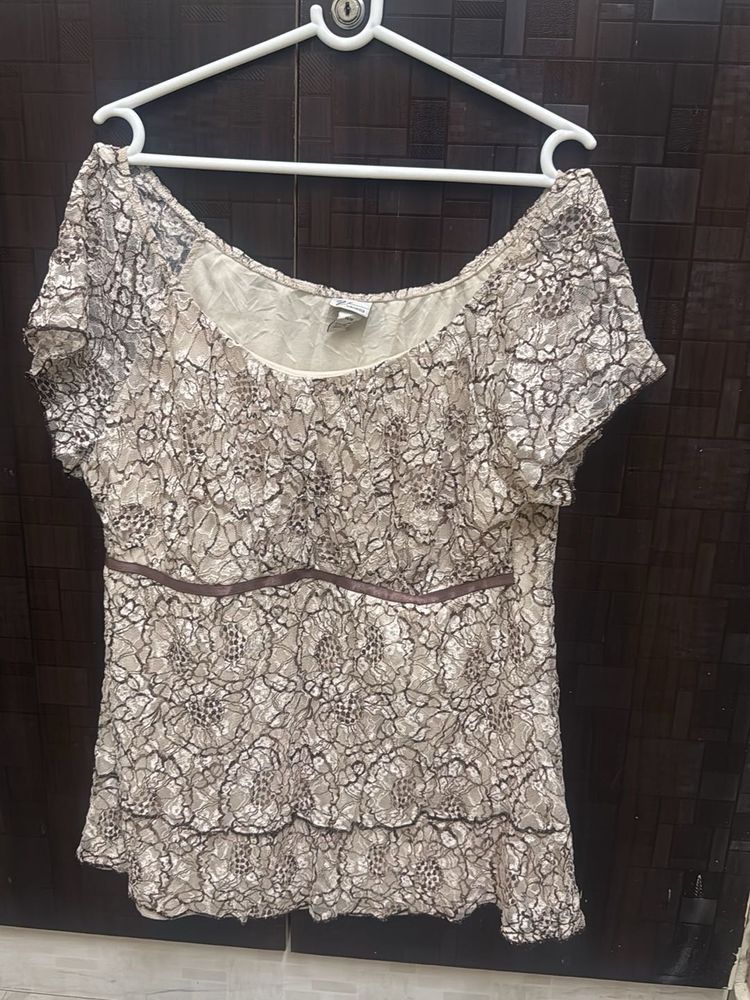 Elegant Lace Overlay Top