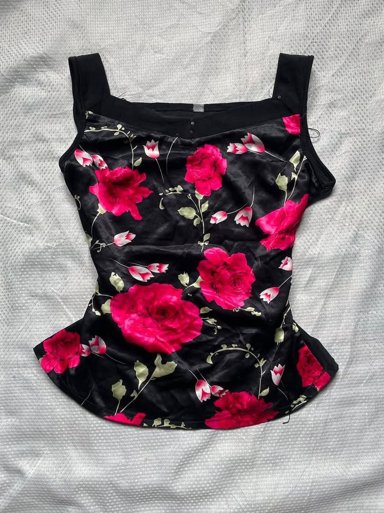 Floral Satin Camisole Top