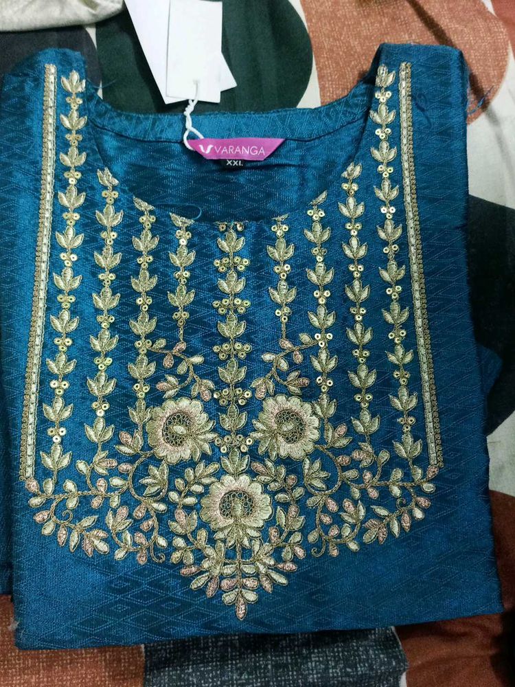 Beautiful Teal Embroidered Kurta