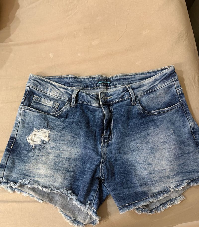 Distressed Denim Shorts