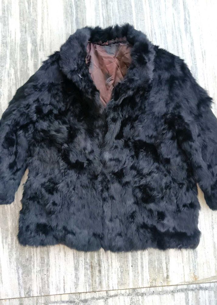 Vintage Rabbit Fur Coat,furjacket,furcoat black