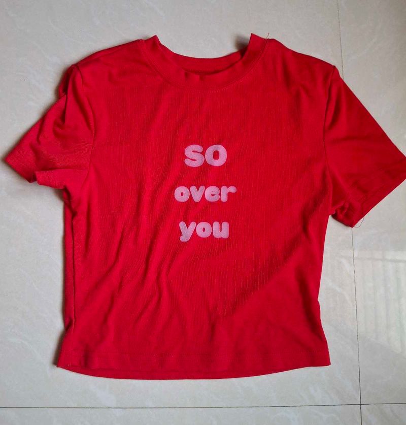 Red "So Over You" Graphic Tee