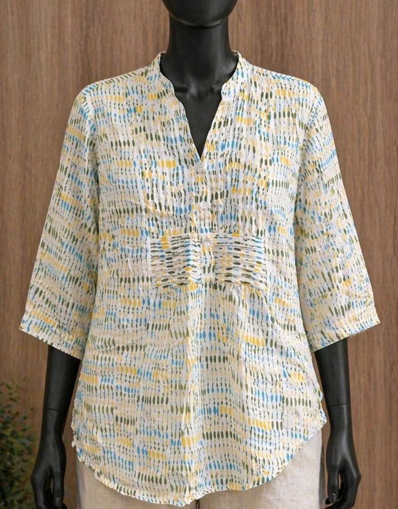 Bohemian Print V-Neck Tunic Top