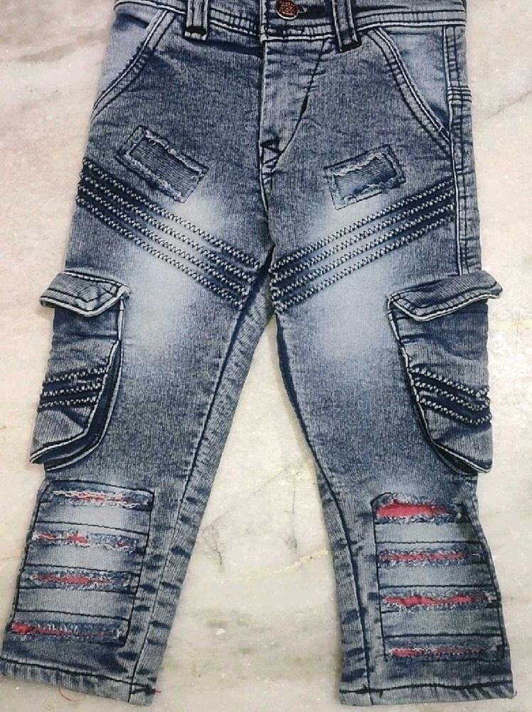 Grey Denim Jeans For 6- 9 Month Baby Girl