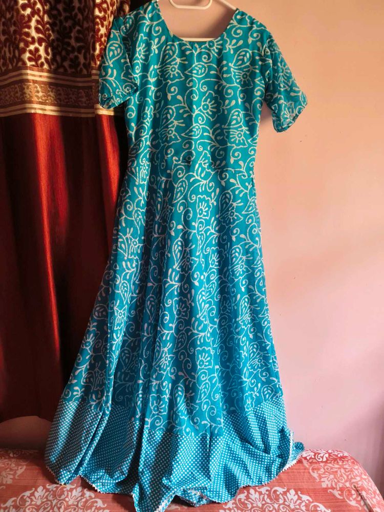 Blue Printed Dress