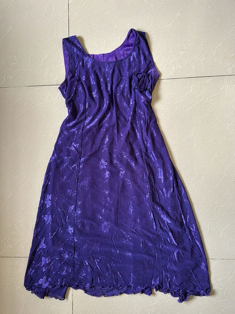 Elegant Purple Floral Dress