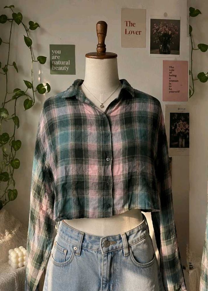 Cropped Plaid Shirt