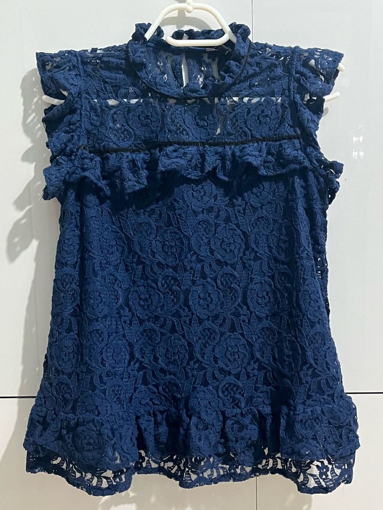 Lace Top With Ruffles