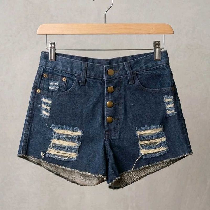 Distressed Denim Shorts