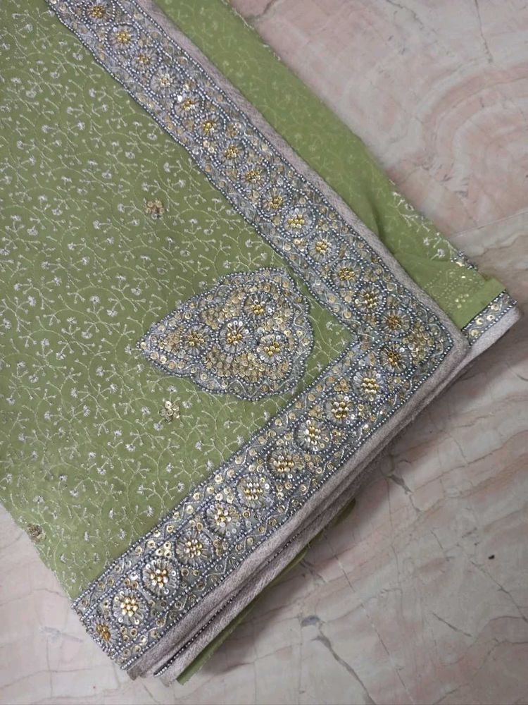 Half-in-1/2 Georgette Saree with Zardosi work