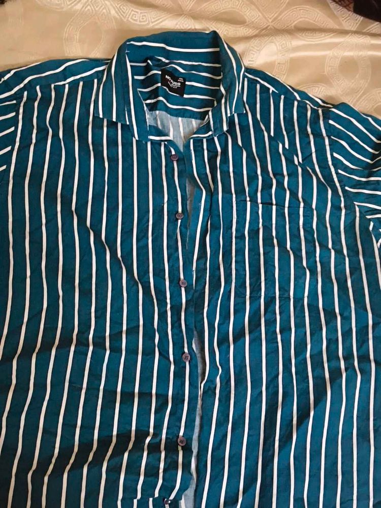 Men's Striped Collared Shirt