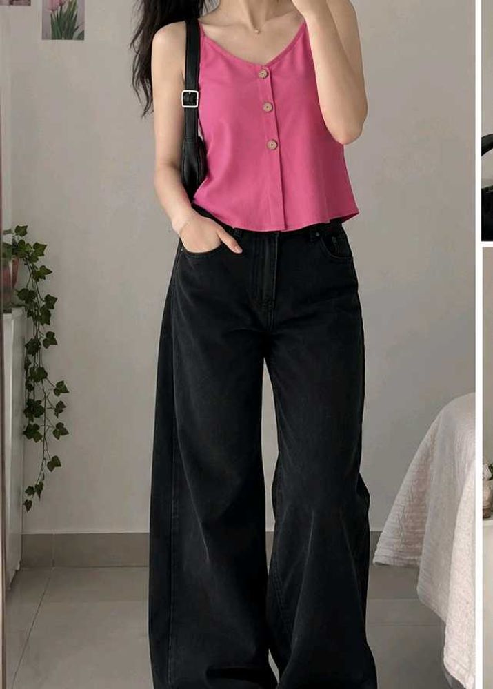 Hot Pink Cami Top with Buttons