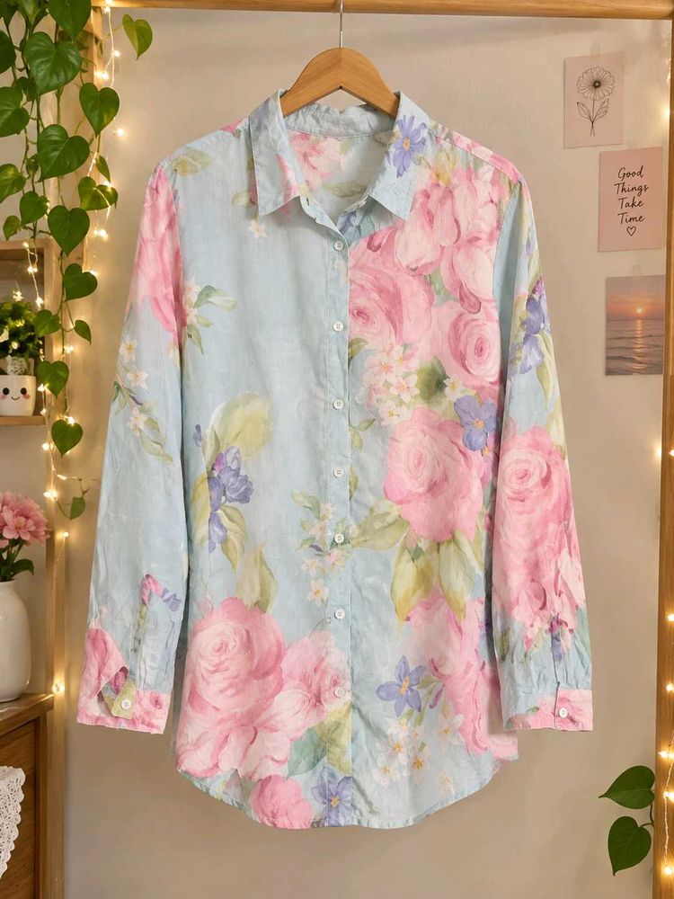 Floral Print Button-Up Shirt