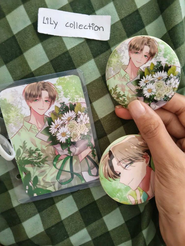 keito tachibana badges, photo card | anime manga