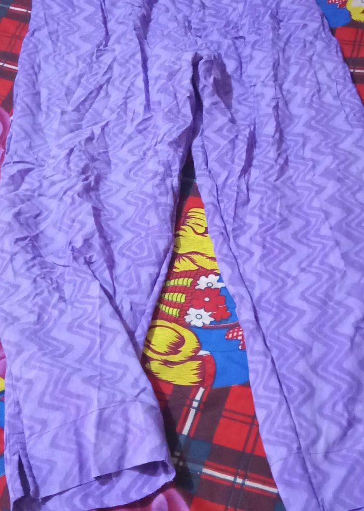 Purple Printed Leggings Pants Payjama