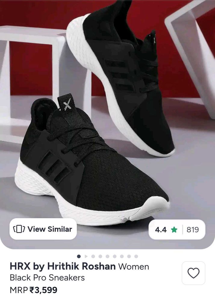 HRX by Hrithik Roshan Black Pro Sneakers