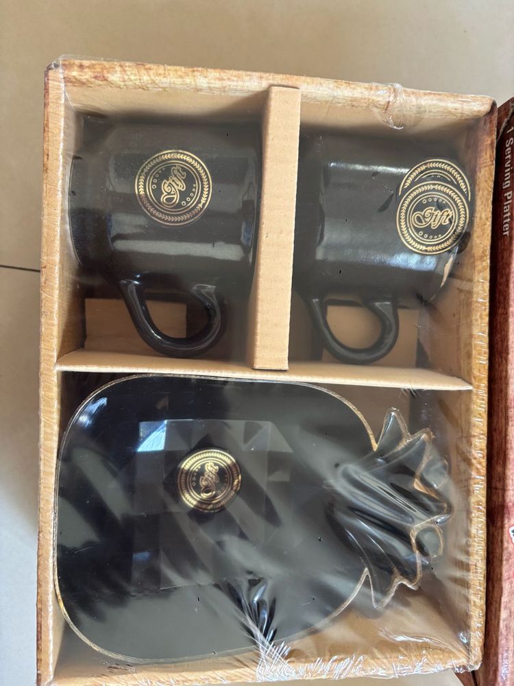 Stylish Black Coffee Mugs Set