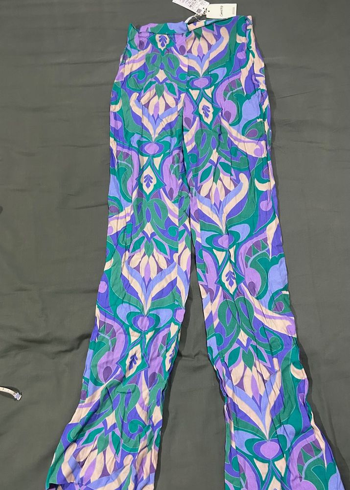 MANGO Boho Print Wide Leg Pants