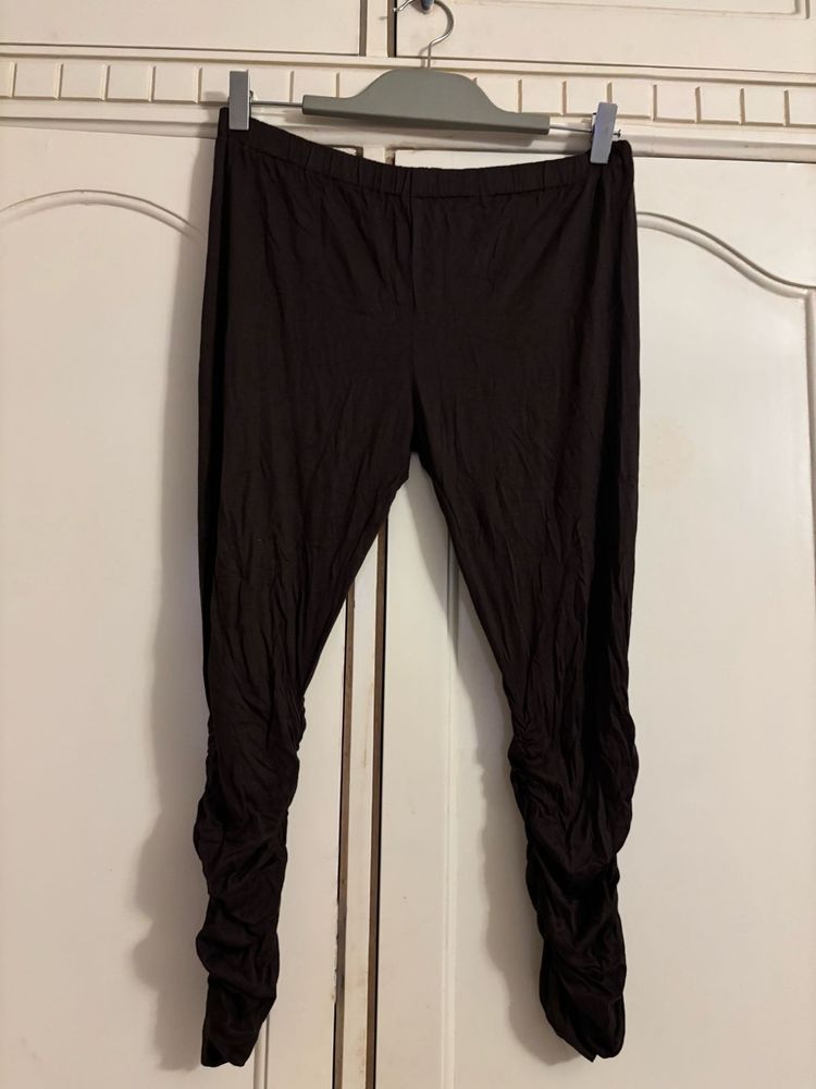 Designer Brown Ruched Leggings