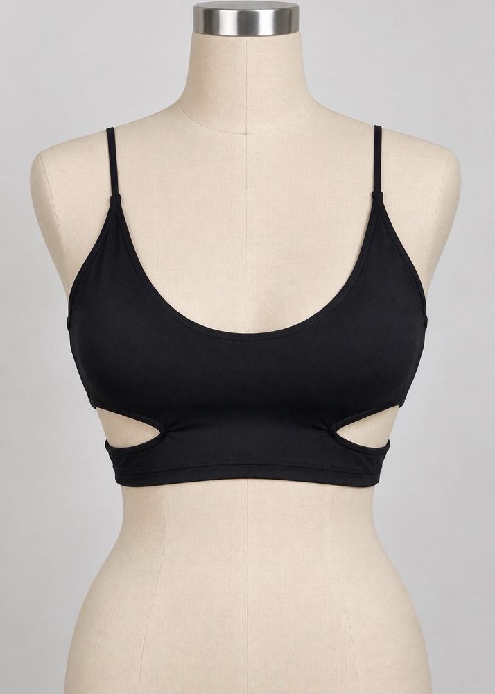Black Cut-Out Sports Bra