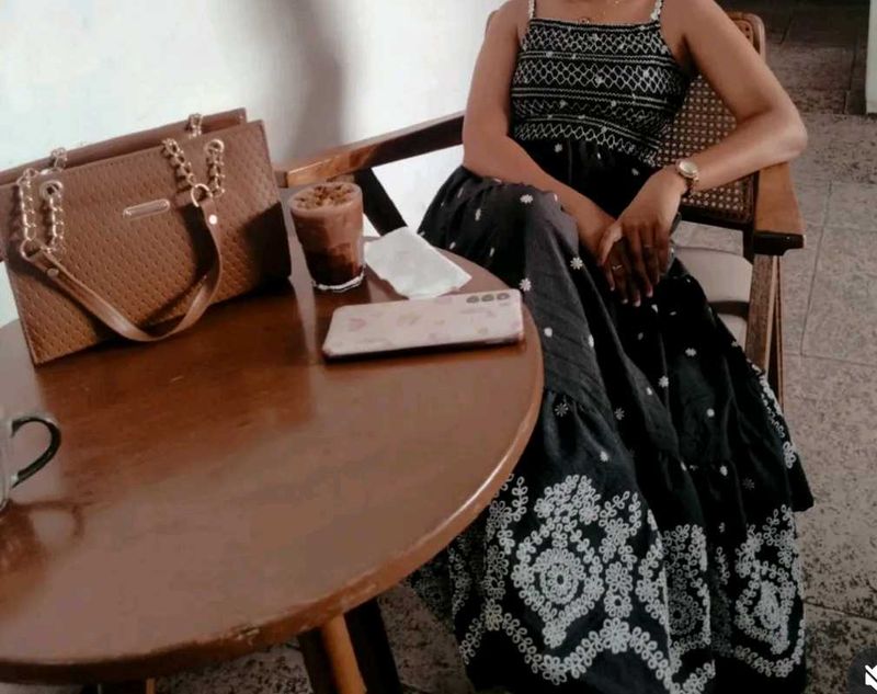 Elegant Black &amp; White Ethnic Gown