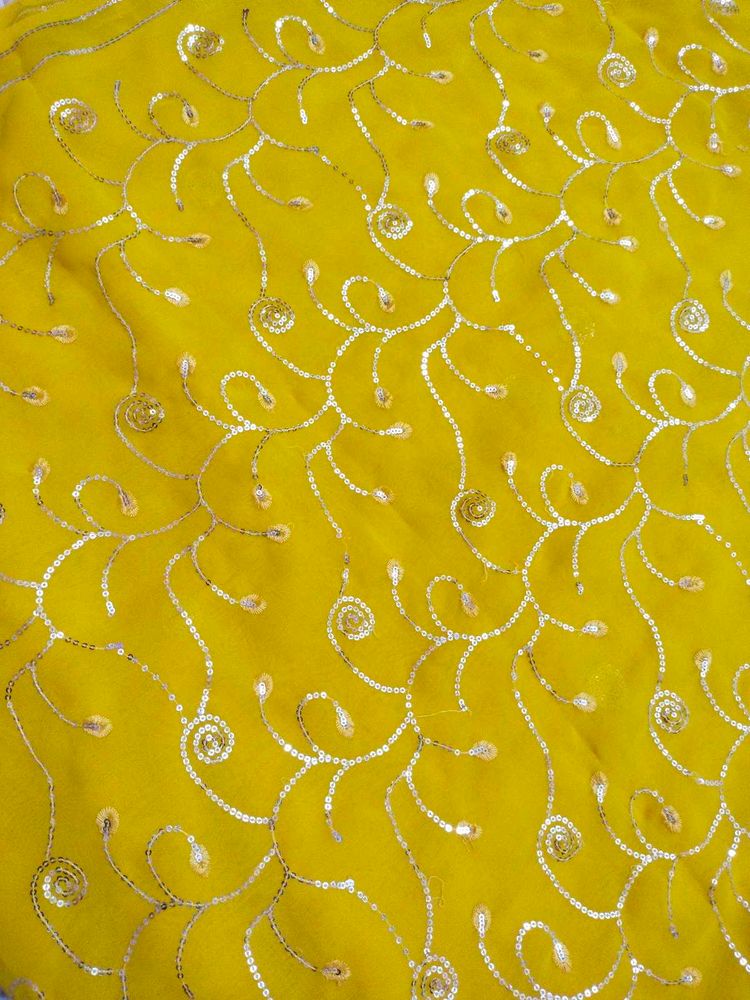 Yellow Embroidered Saree/ Dress material also