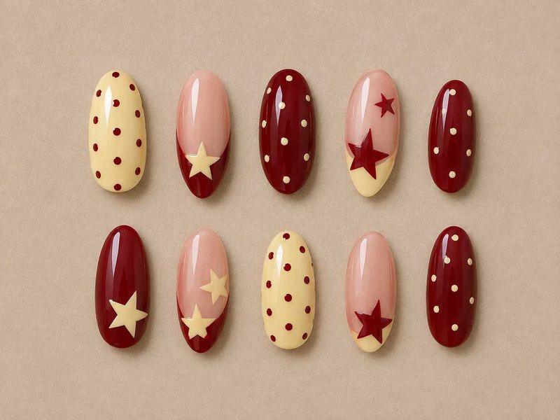 Chic Star&amp;Dot Handmade Press-On Nails with high